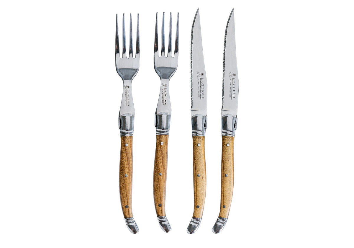 Laguiole Steakmesser + Gabel Edelstahl - Set 2 St.